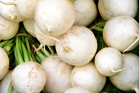 close-up photography of white radish thumbnail