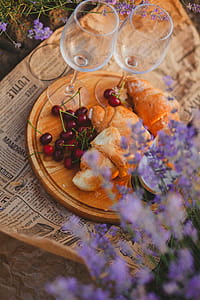 Closeup Photo of Bread With Fruits on Round Brown Tray thumbnail