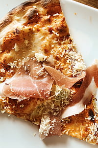 Pizza with Prosciutto on the white plate thumbnail