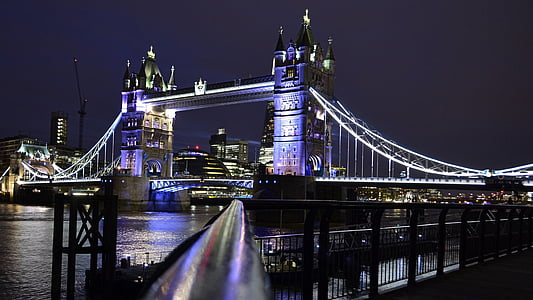 photo of lighted tower bridge during night time thumbnail