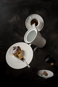 white plate with chocolate cake thumbnail