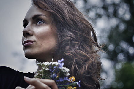 women's green, purple, and white flowers thumbnail