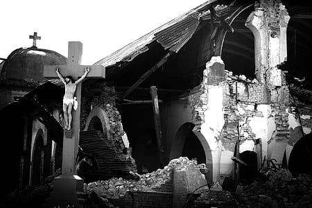 Grayscale Photography of Crucifix thumbnail