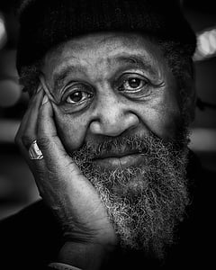 grayscale photo of bearded man thumbnail