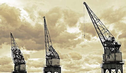 Architectural Photography of White and Black Metal Crane thumbnail