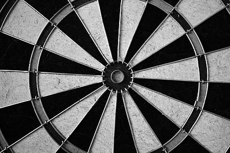 close-up photo of gray and black dartboard thumbnail