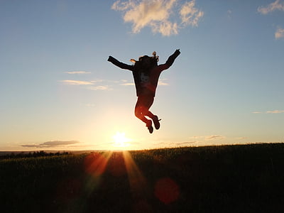 person jumped during sunset thumbnail