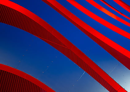 blue, red, steel, design, art, architecture thumbnail