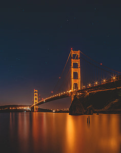 Golden Gate Bridge during night time thumbnail