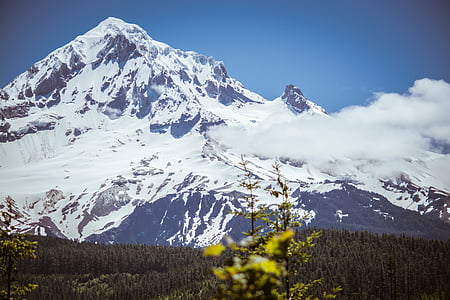 green fields near snow capped rocky mountain during daytime thumbnail