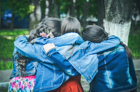 photo of three girls with denim jackets thumbnail