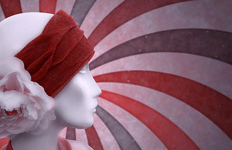 photo of red headband on head bust thumbnail