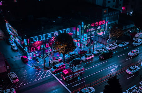 street photography, neon, night photography, drone thumbnail