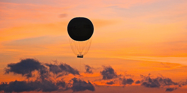 silhouette photography of hot air balloon thumbnail