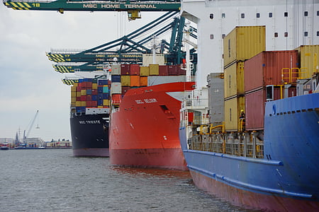 blue shipping boat on body of water thumbnail
