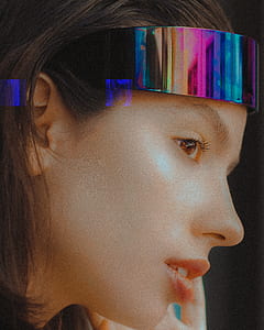 woman wearing blue and pink headband thumbnail