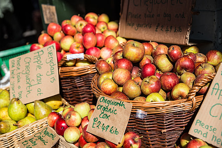 Apples on a market stall in Central London thumbnail