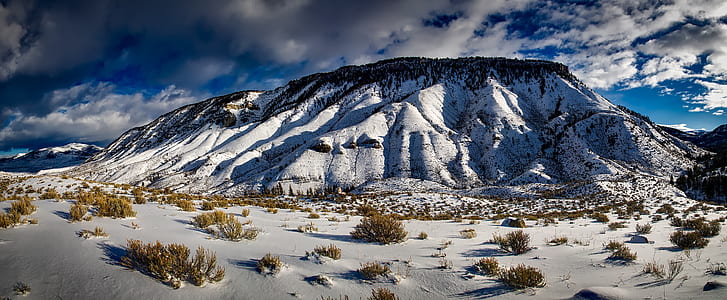 snow covered mountain under gray cloudy sky during daytime thumbnail