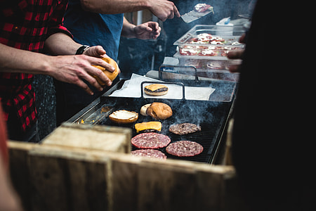 Beef burger barbeque outside thumbnail