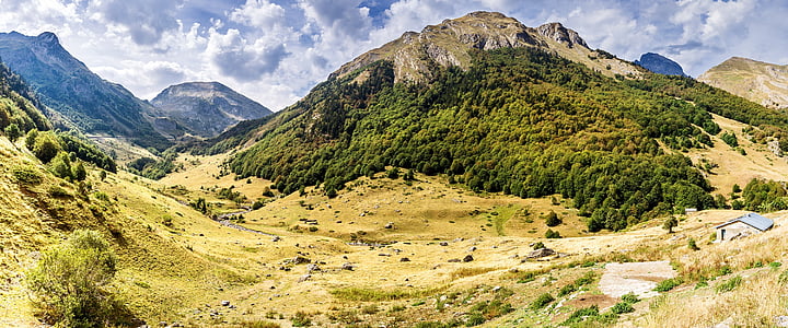 green leaf trees near mountain under white clouds at daytime thumbnail