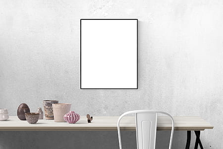whiteboard placed on gray concrete wall thumbnail