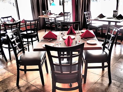 square brown-and-black wooden 5-piece dining set indoor during daytime thumbnail