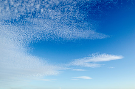 low angle photo of blue and white cloudy skies thumbnail