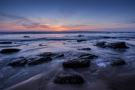 Wide-angle seascape image taken at sunset on the Coast of Cornwall in the South of England. This shot was a two-second exposure to add some movement to the water thumbnail