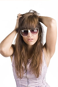 woman in pink tank top wearing white frame sunglasses thumbnail