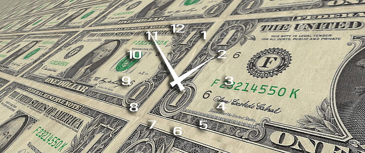 1 US dollar-printed wall clock thumbnail