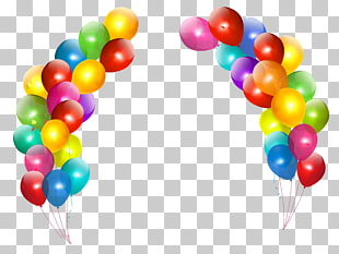 Balloon Birthday , Colorful Balloons Decor Transparent , assorted-color balloons arrangement PNG clipart
