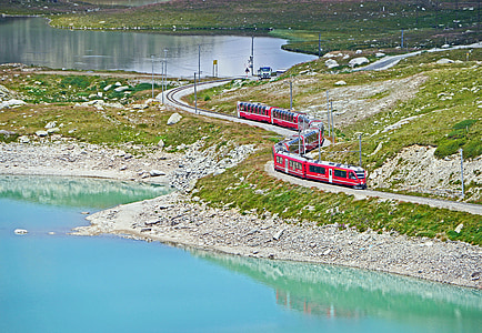 red train on rail thumbnail
