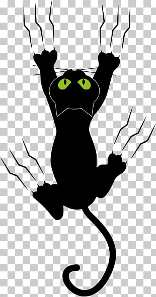 Cat Kitten Dog Paw, The black cat's claw marks, black cat illustration PNG clipart