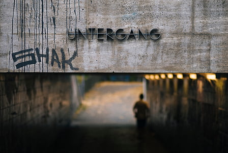 person walking inside tunnel thumbnail