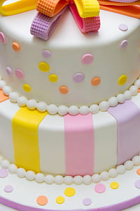 close-up photo of 2-tier fondant cake thumbnail