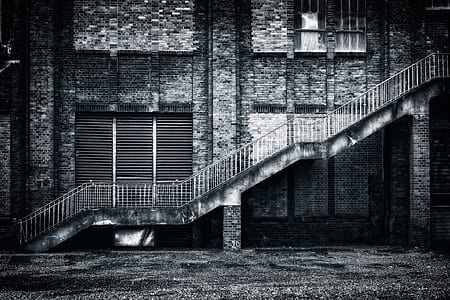 grayscale photography of stairs thumbnail
