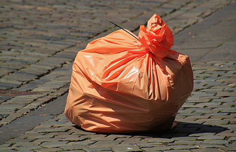 photo of orange plastic garbage bag thumbnail