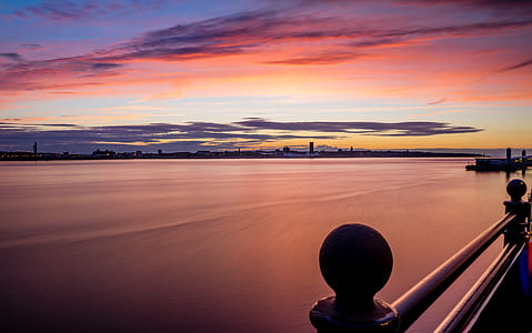 black handrail photo during dawn thumbnail