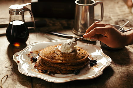 pancake on white ceramic plate thumbnail