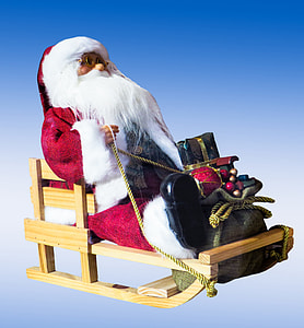 Santa Claus sitting on sled illustration thumbnail