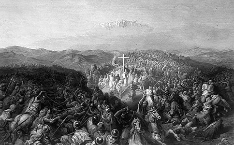Battle of Ascalon engraving during the first Crusade thumbnail