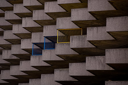 three yellow and blue metal screens thumbnail