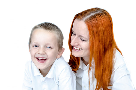 woman and boy in white dress shirts thumbnail