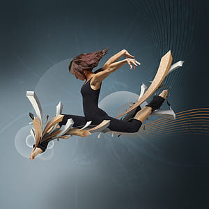 woman dancing jazz digital wallpaper thumbnail