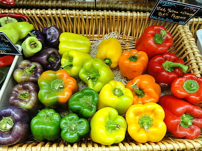 bell peppers in wicker basket thumbnail