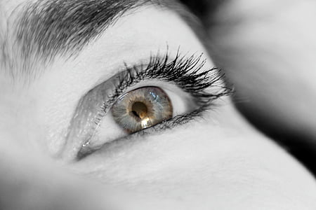 human eye grayscale photo thumbnail