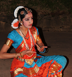 woman wearing sari dress sitting on floor thumbnail