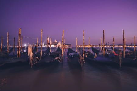parked gondola boats thumbnail
