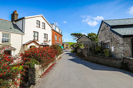 wide angle photo of concrete houses thumbnail