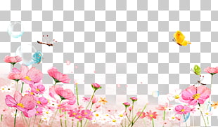 Watercolor painting Floral design , Watercolor floral background, pink and white petaled flowers PNG clipart